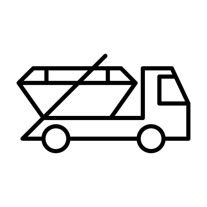 Skip on lorry